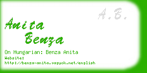 anita benza business card